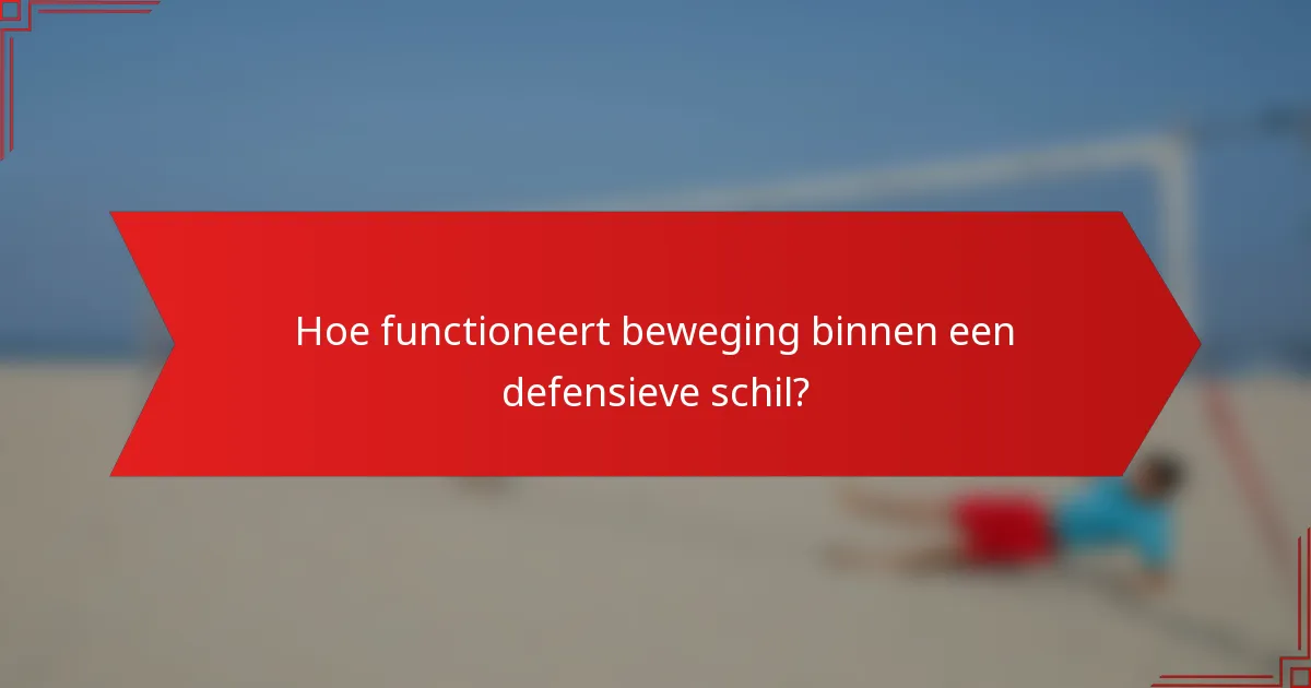 Hoe functioneert beweging binnen een defensieve schil?